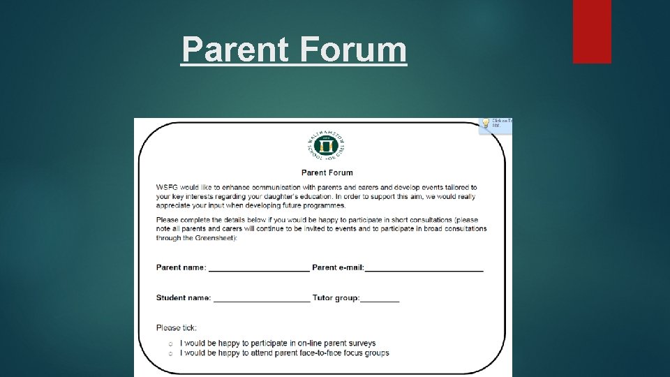 Parent Forum 