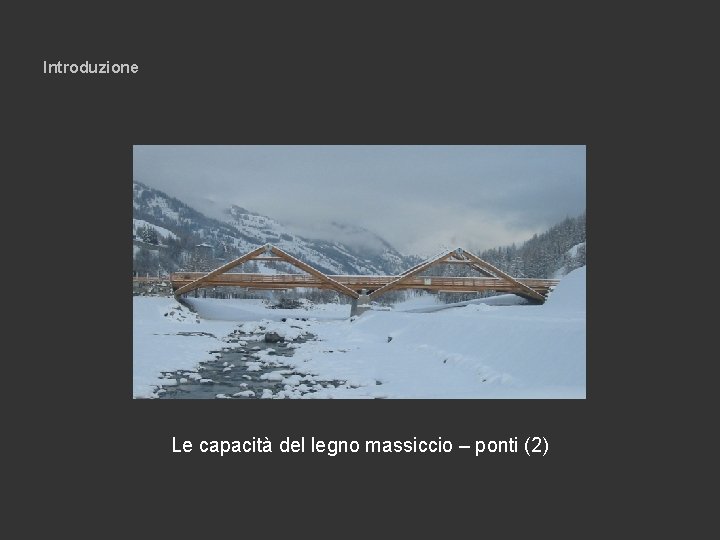 Introduzione Le capacità del legno massiccio – ponti (2) 