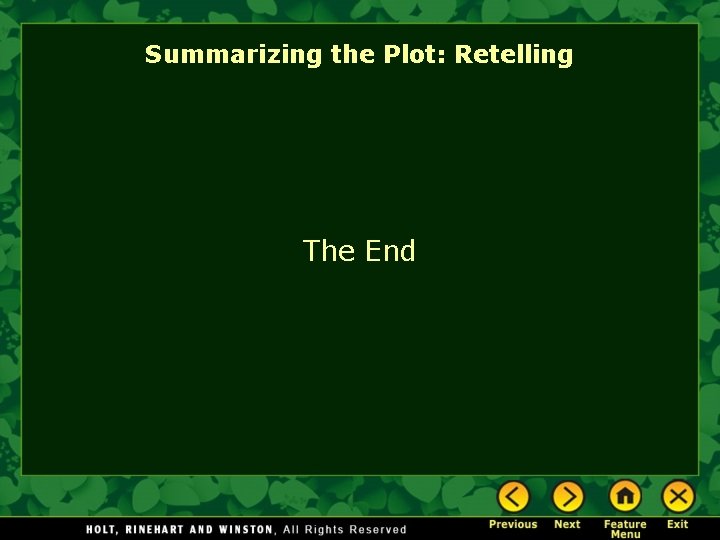 Summarizing the Plot: Retelling The End 