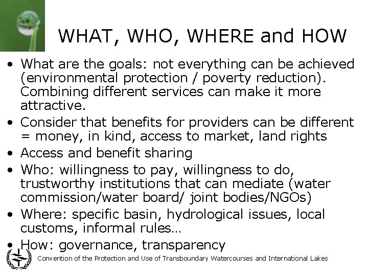 WHAT, WHO, WHERE and HOW • What are the goals: not everything can be