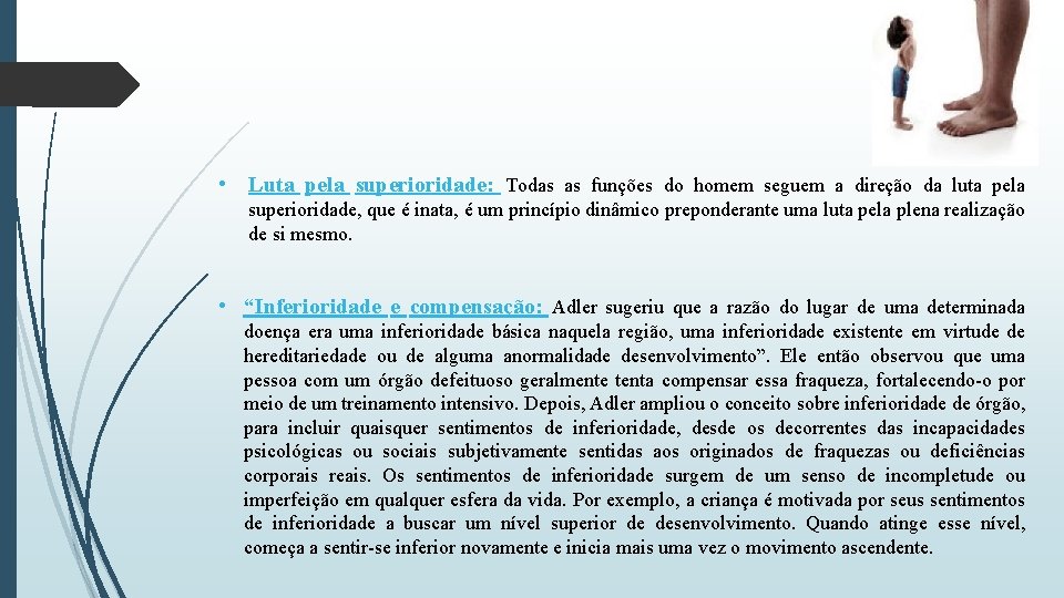 • Luta pela superioridade: Todas as funções do homem seguem a direção da • Luta pela superioridade: Todas as funções do homem seguem a direção da