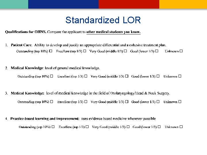 Standardized LOR 