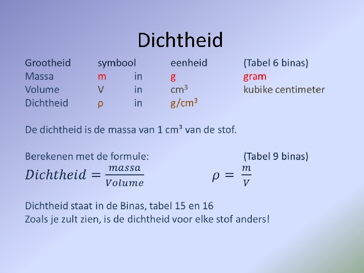 Dichtheid 