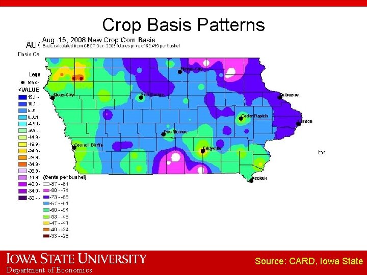 Crop Basis Patterns Department of Economics Source: CARD, Iowa State 
