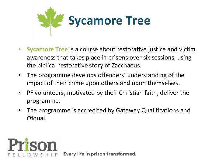 Sycamore Tree • Sycamore Tree is a course about restorative justice and victim awareness
