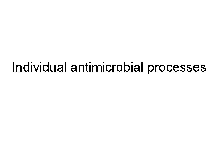 Individual antimicrobial processes 