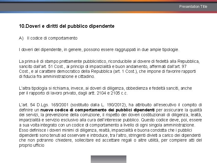 Novit in materia di pubblico impiego dopo la