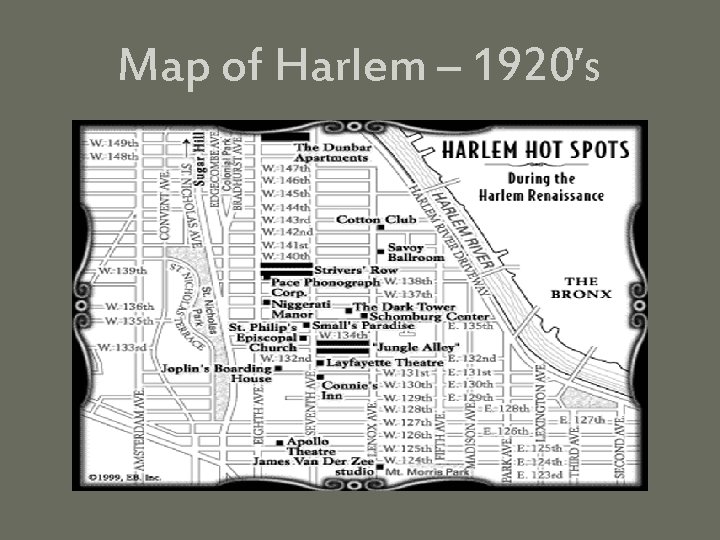 Map of Harlem – 1920’s 