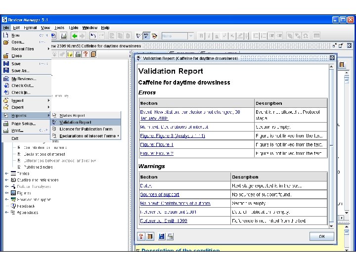 Validation reports 