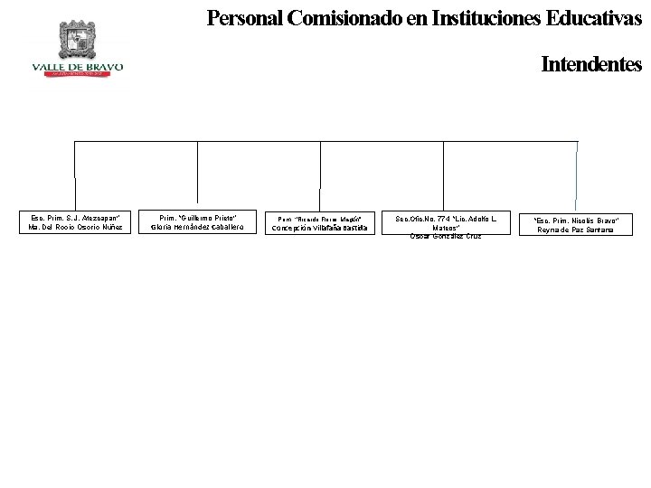 Personal Comisionado en Instituciones Educativas Intendentes Esc. Prim. S. J. Atezcapan” Ma. Del Rocío