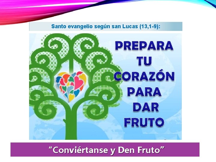 Santo evangelio según san Lucas (13, 1 -9): “Conviértanse y Den Fruto” 