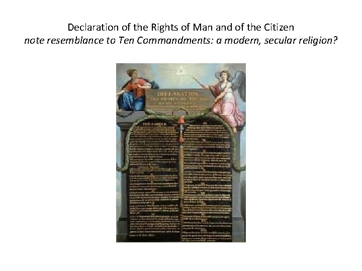 Declaration of the Rights of Man and of the Citizen note resemblance to Ten