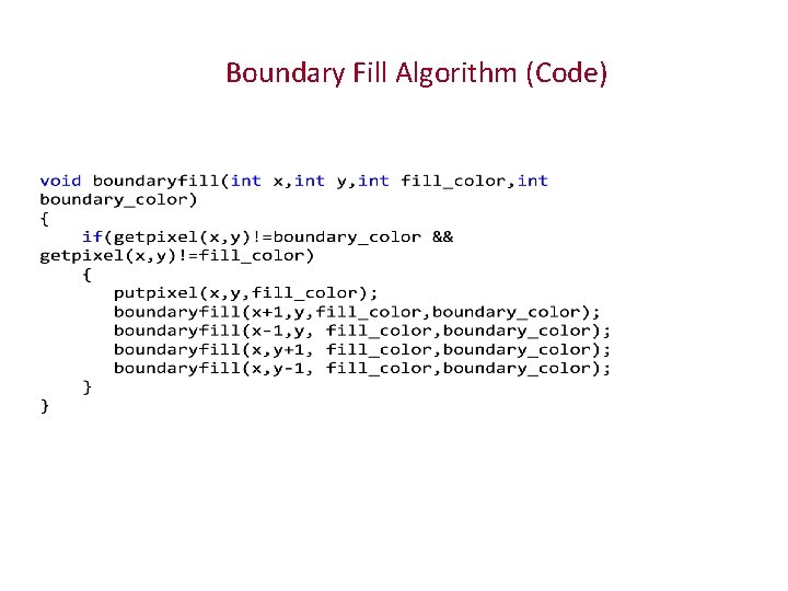 Boundary Fill Algorithm (Code) 