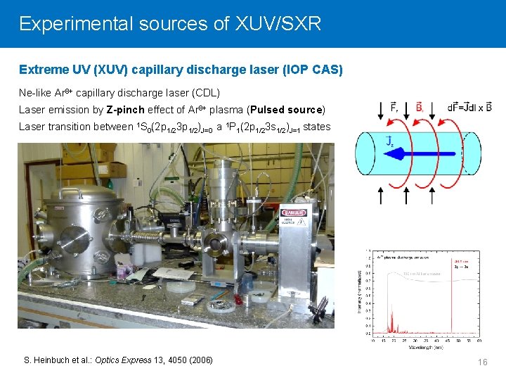 Experimental Click to edit Master sources title ofstyle XUV/SXR Extreme UV (XUV) capillary discharge