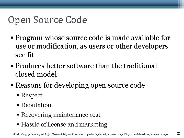 Open Source Code § Program whose source code is made available for use or