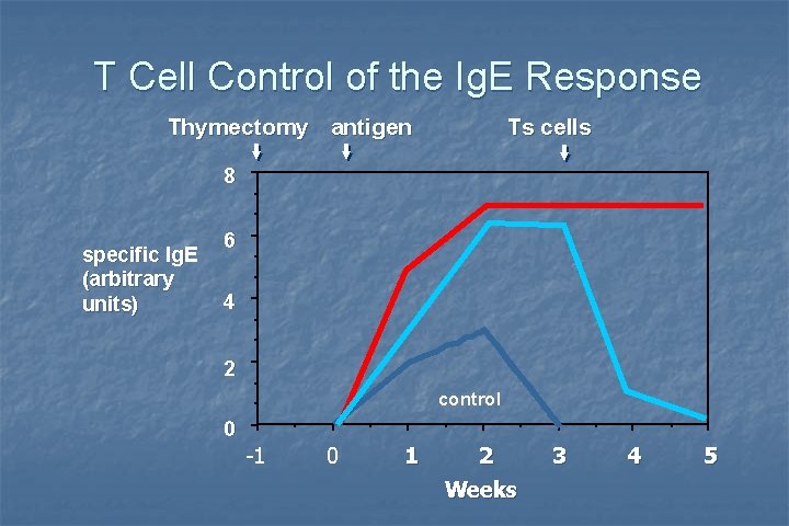 T Cell Control of the Ig. E Response Thymectomy antigen Ts cells 8 specific