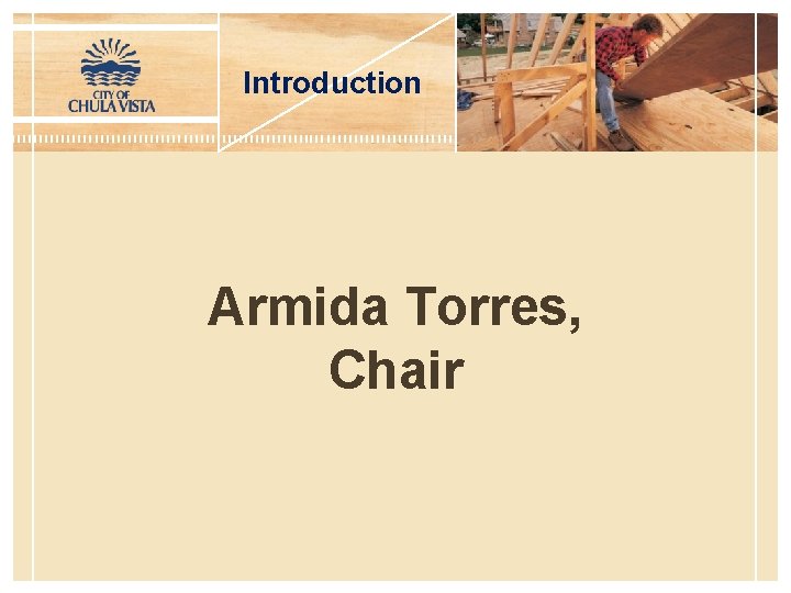 Introduction Armida Torres, Chair 