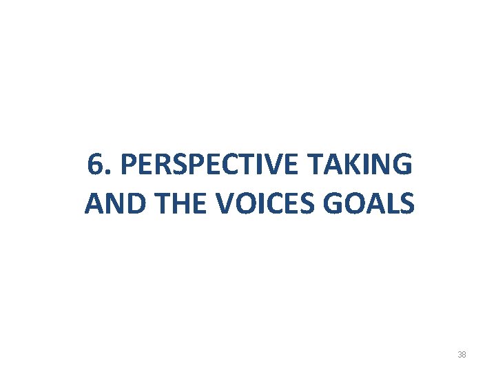 6. PERSPECTIVE TAKING AND THE VOICES GOALS 38 