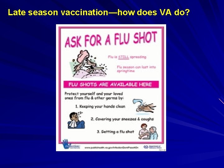 Late season vaccination—how does VA do? 