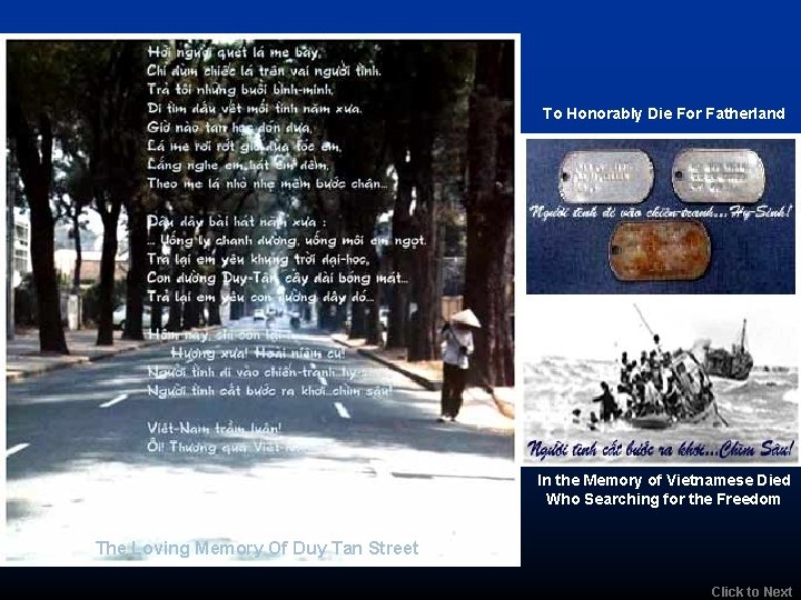 To Honorably Die For Fatherland In the Memory of Vietnamese Died Who Searching for