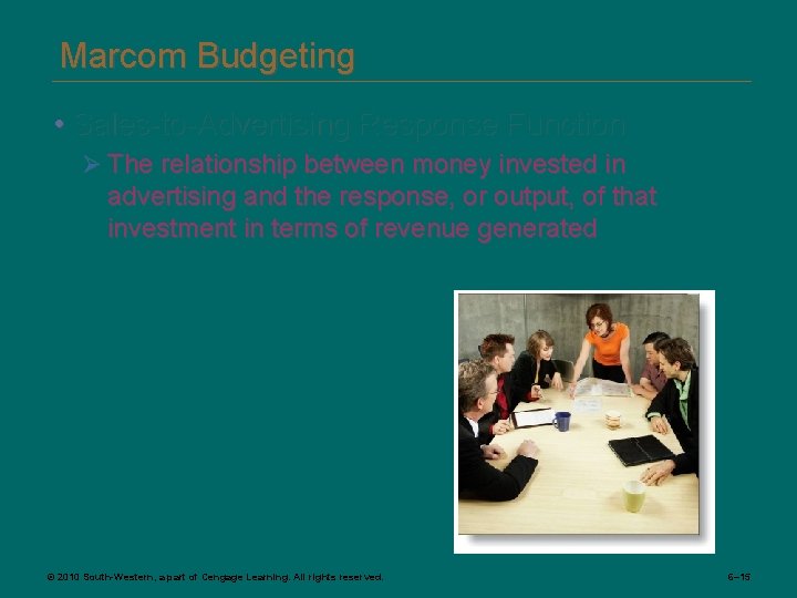 Marcom Budgeting • Sales-to-Advertising Response Function Ø The relationship between money invested in advertising