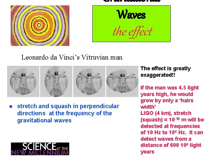 Gravitational Waves the effect Leonardo da Vinci’s Vitruvian man The effect is greatly exaggerated!!