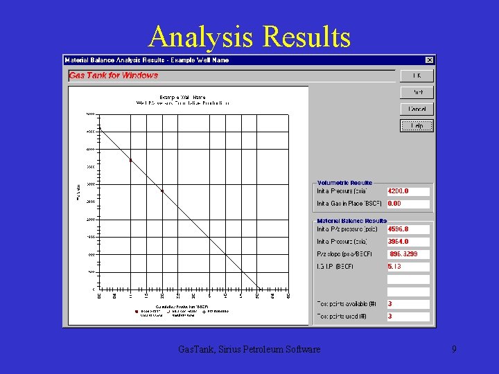 Analysis Results Gas. Tank, Sirius Petroleum Software 9 