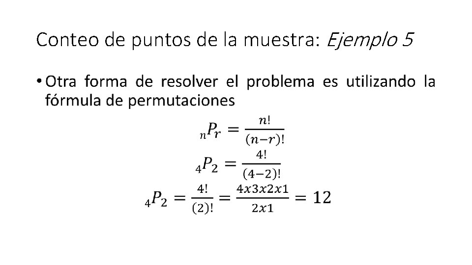 Conteo de puntos de la muestra: Ejemplo 5 • 