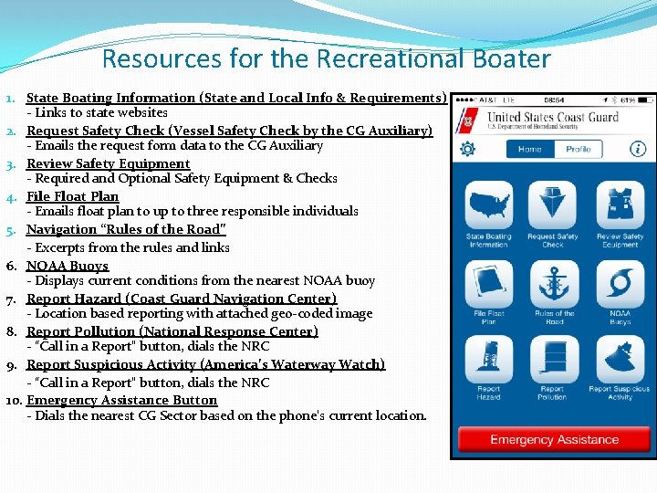 Resources for the Recreational Boater 1. State Boating Information (State and Local Info &