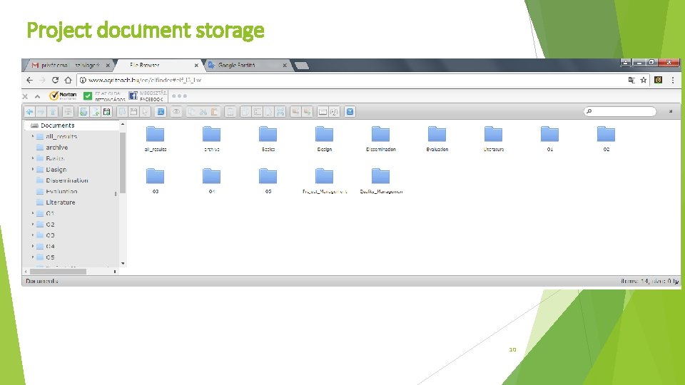 Project document storage 10 Project document storage 10