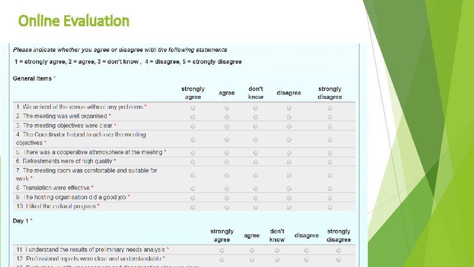 Online Evaluation 8 Online Evaluation 8