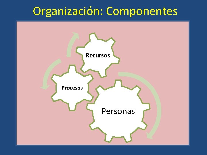 Organización: Componentes Recursos Procesos Personas 