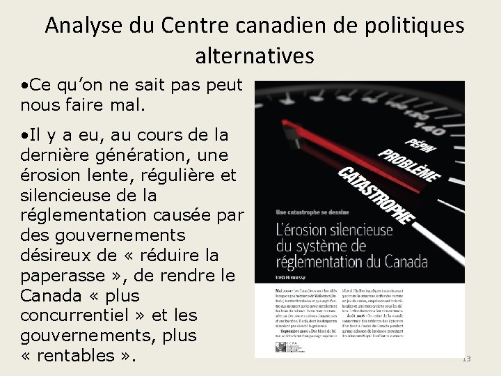 Analyse du Centre canadien de politiques alternatives • Ce qu’on ne sait pas peut