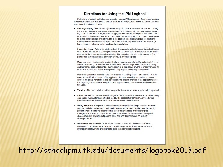 http: //schoolipm. utk. edu/documents/logbook 2013. pdf 