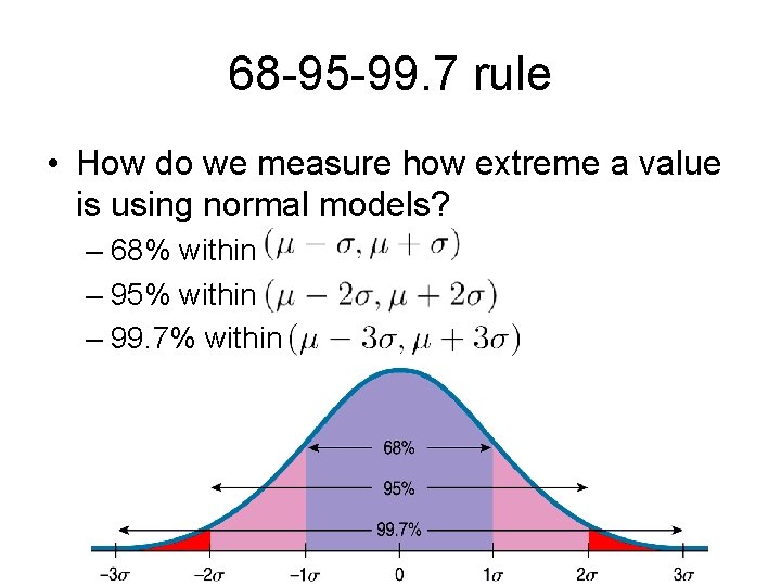 68 -95 -99. 7 rule • How do we measure how extreme a value