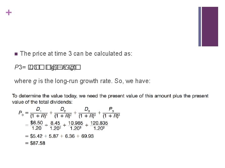 + n The price at time 3 can be calculated as: P 3= ��