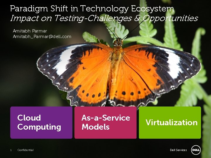 Paradigm Shift in Technology Ecosystem Impact on Testing-Challenges & Opportunities Amitabh Parmar Amitabh_Parmar@dell. com