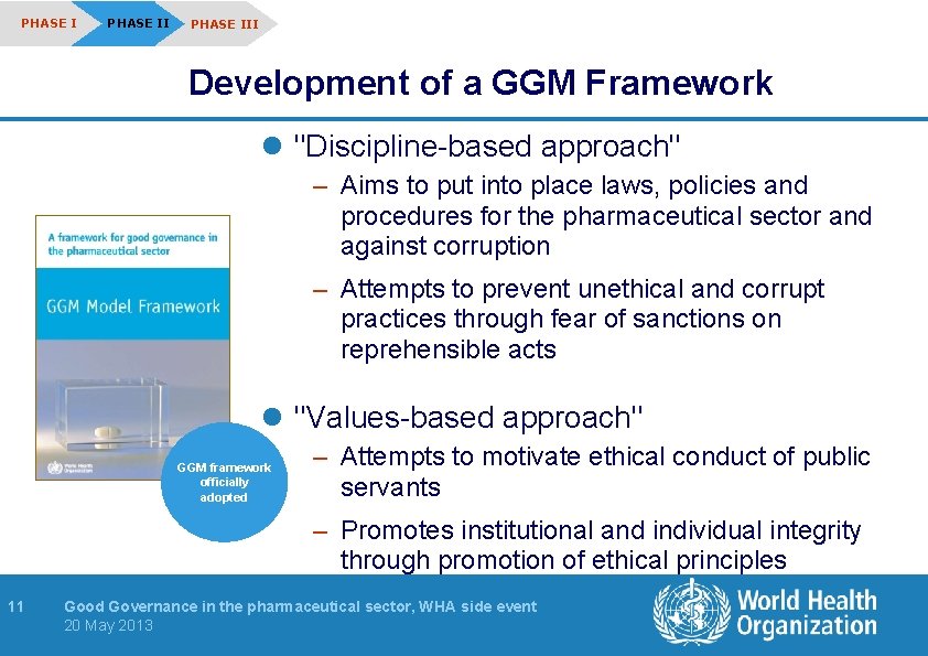 PHASE III Development of a GGM Framework l "Discipline-based approach" – Aims to put