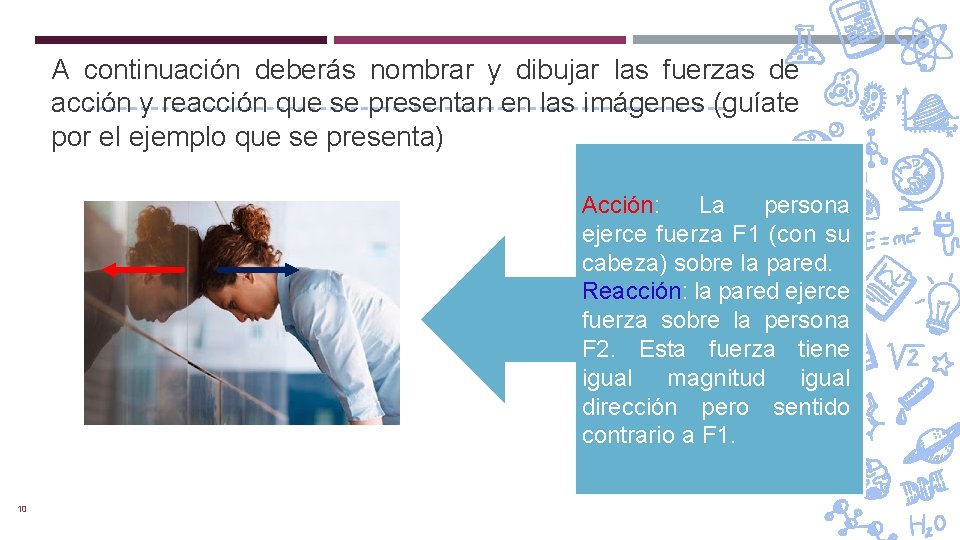 A continuación deberás nombrar y dibujar las fuerzas de ACTIVIDAD FINAL acción y reacción