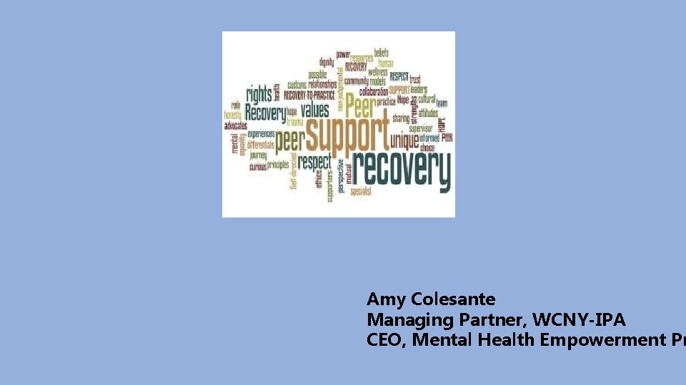 Amy Colesante Managing Partner, WCNY-IPA CEO, Mental Health Empowerment Pr 