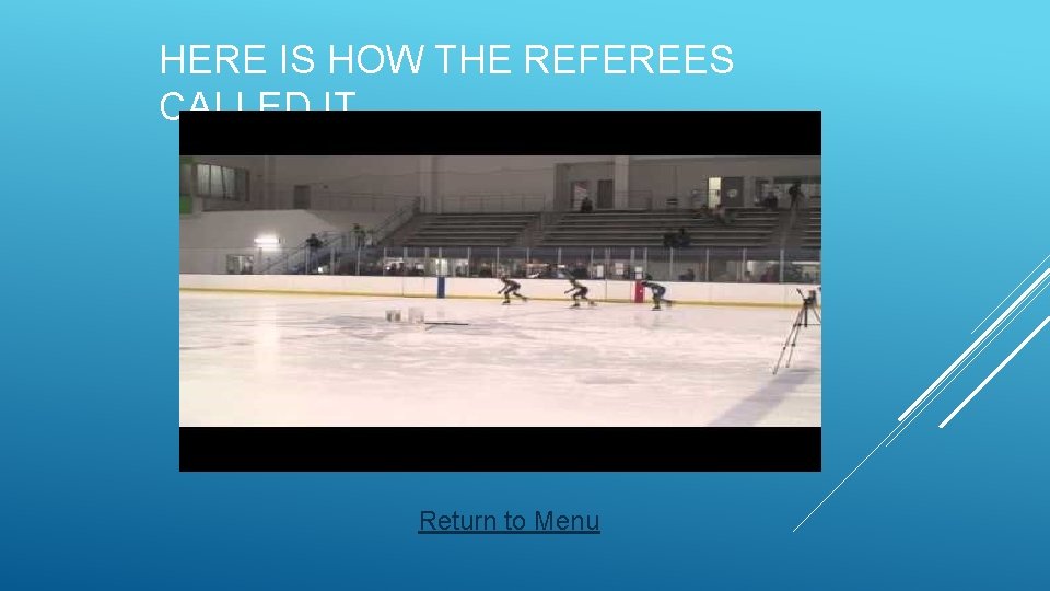 HERE IS HOW THE REFEREES CALLED IT. Return to Menu 