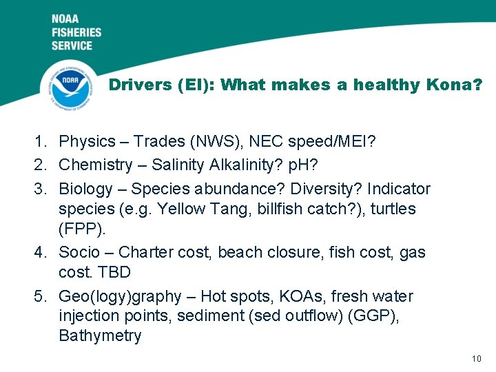 Drivers (EI): What makes a healthy Kona? 1. Physics – Trades (NWS), NEC speed/MEI?