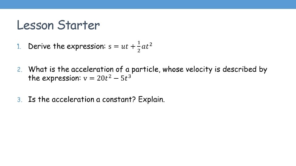 Lesson Starter • 