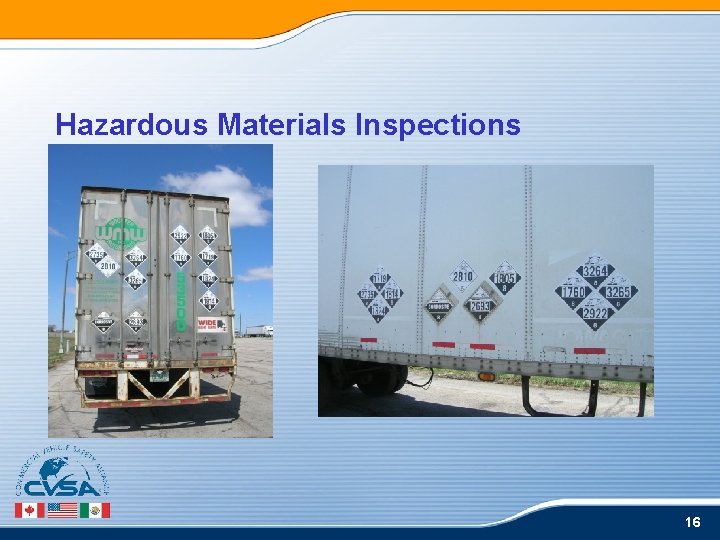 Hazardous Materials Inspections 16 Hazardous Materials Inspections 16