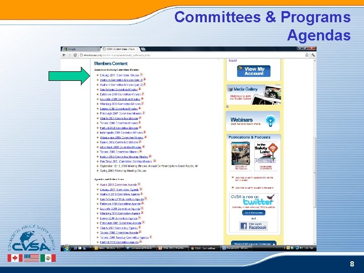 Committees & Programs Agendas 8 Committees & Programs Agendas 8