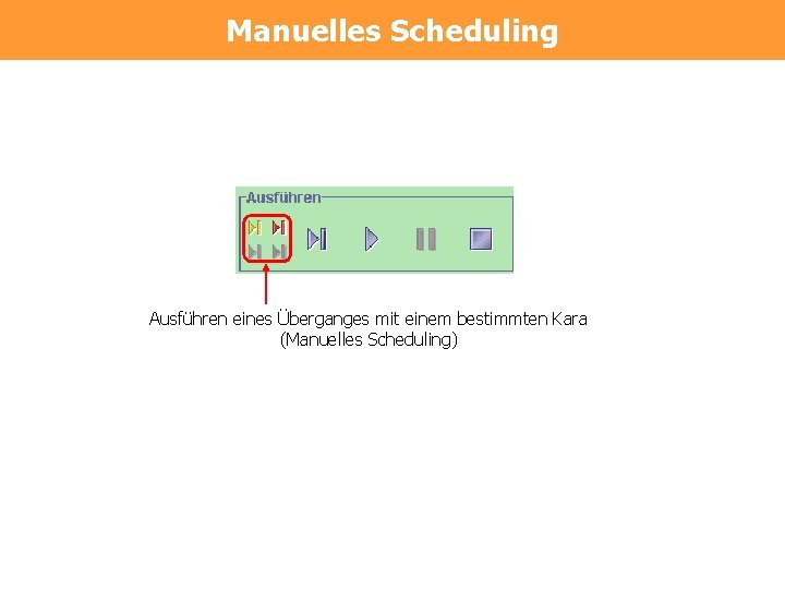 Manuelles Scheduling Ausführen eines Überganges mit einem bestimmten Kara (Manuelles Scheduling) 