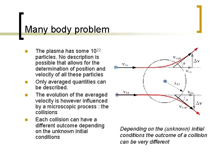 Many body problem n n The plasma has some 1022 particles. No description is
