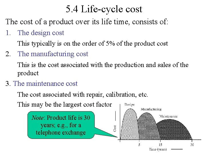 5. 4 Life-cycle cost The cost of a product over its life time, consists 5. 4 Life-cycle cost The cost of a product over its life time, consists