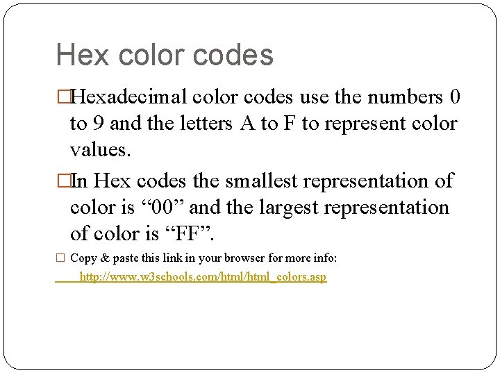 html css color codes