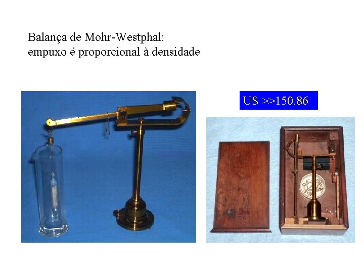 Balança de Mohr-Westphal: empuxo é proporcional à densidade U$ >>150. 86 